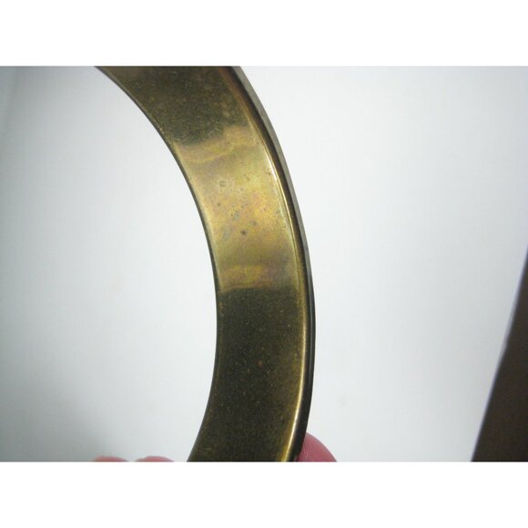 Mixed Metal Bangle Bracelet Brass Copper Silvertone 8 inch Dia - Picture 7 of 9